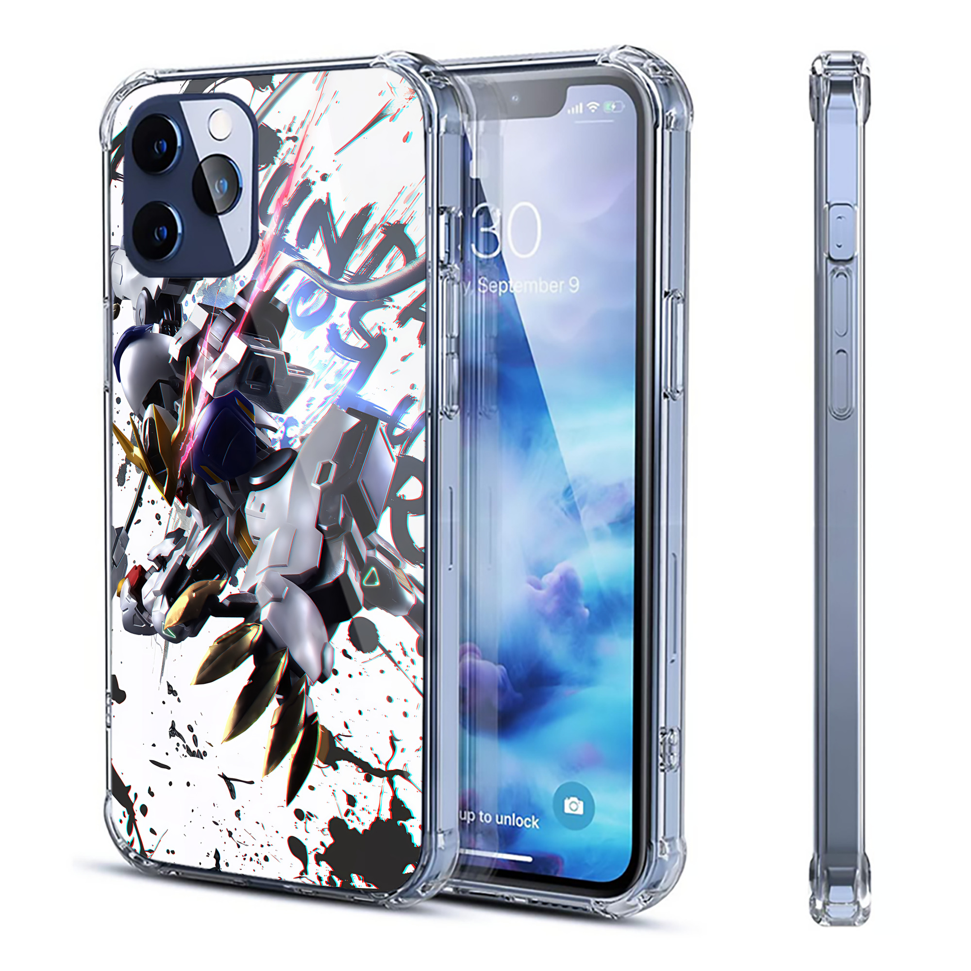 （画像用） 機動戦士ガンダム Mobile Suit Gundam 【iPhone 12シリーズ対応】透明スマホケース（クリアソフトケース）